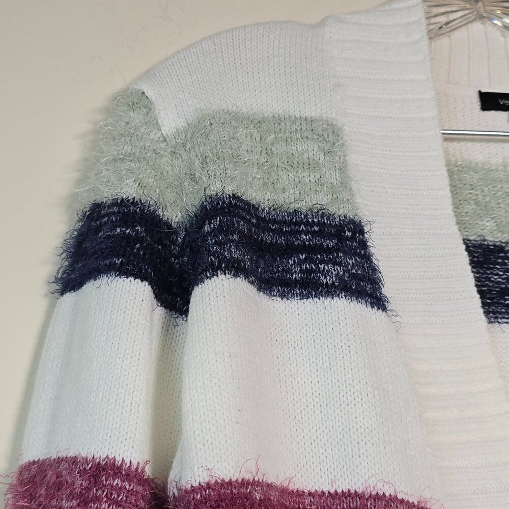 Verve Ami Open Cardigan Sweater Womens Extra Large Striped Fuzzy Knit Cozy Boho - Picture 4 of 12